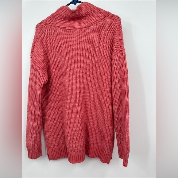 TALBOTS Soft Wool Blend Sweater Chunky Knit Shawl Collar Pullover Pink Small NWT - Picture 3 of 5